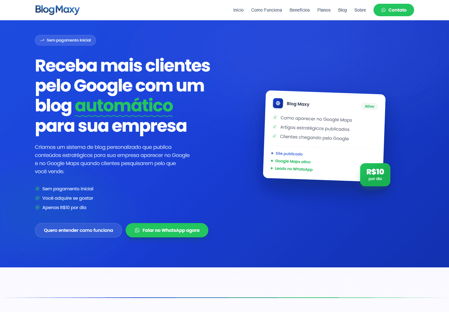 Imagem inicial do projeto Blog Maxy