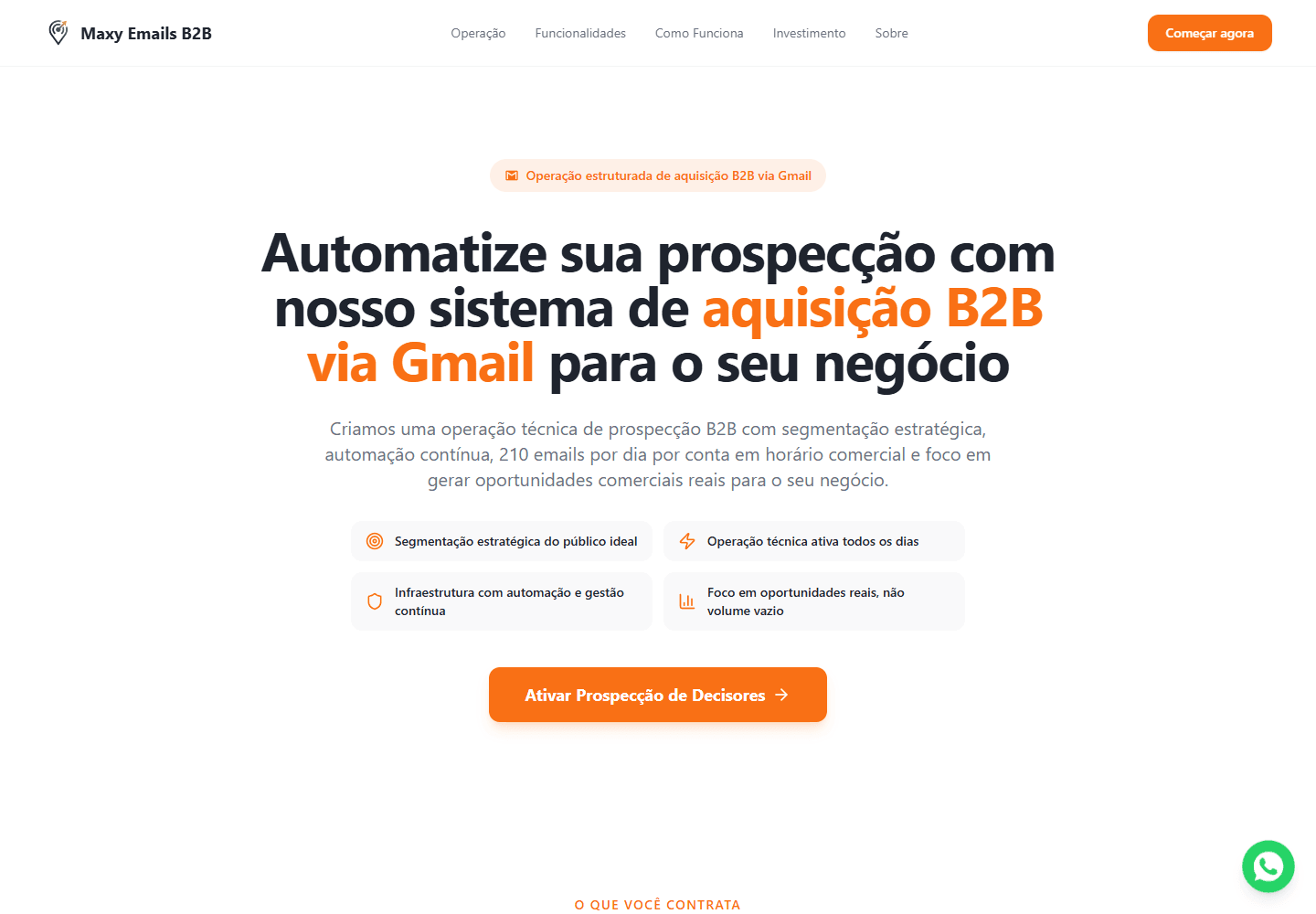 Imagem inicial do projeto Maxy Emails B2B